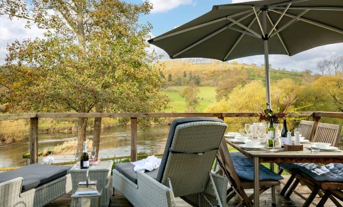 Relax and unwind with views of the river dee right at your feet